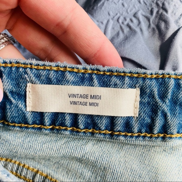 Universal Thread Vintage Midi High Rise Shorts Blue Sz 26 - Picture 6 of 8